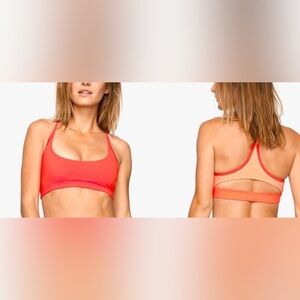 Woman OUTDOOR VOICES orange Diving Bathing Bikini Suit Top Sz Small EUC